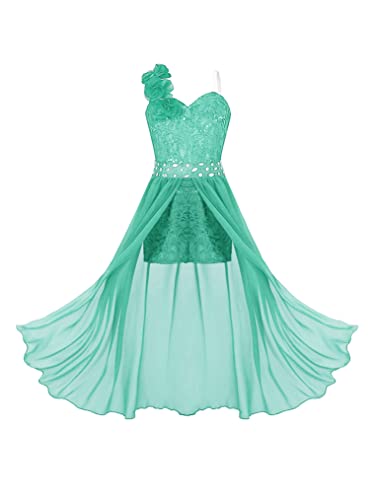 Choomomo Kids Flower Girls One Shoulder Romper Dress Wedding Banquet Party Maxi Ball Gown Dancewear