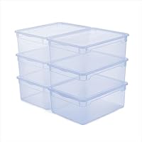 Rotho CLEAR Box - Juego de 6 cajas de almacenamiento de 10 l con