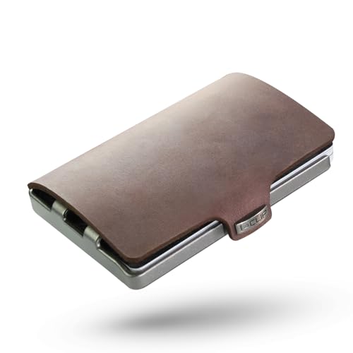 I-clip Cartera Soft-Touch (en 9 Variantes Disponible) - Braun, Color del Borde Metallic-Grey