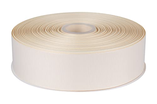Fondersy 50mmX 91M Solid Grosgrain Ribbon for Gift Wrapping Parties Wedding Decoration, Crafts Sewing(Ivory)