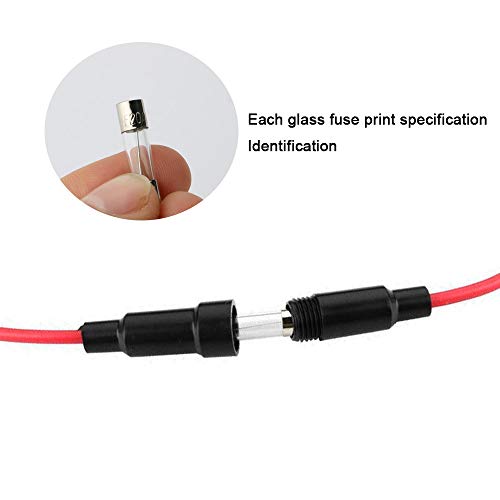 Qitindasen F099 Fularr 150Pcs 6X30Mm Professional Car Fast-Blow Glass Tube Fuse Kit: 130Pcs Quick Blow Glass Tube Fuse + 20Pcs Fuse Seat thumb #3