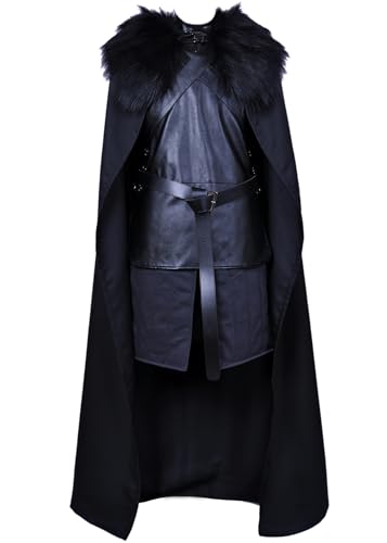 ALIZIWAY Halloween Mens Costume with Black Cape Cloak Knights Outfit Y054L
