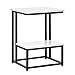 HOMCOM Mesa Auxiliar para Salón Mesa Lateral con 2 Estantes de Almacenaje y Estructura de Acero Superficie Imitación Mármol Estilo Moderno 45x40x61,5 cm Blanco
