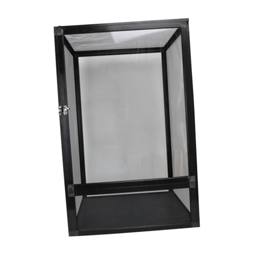 Colcolo Reptilienkäfig, Terrarium-Belüftung, multifunktionales Lebensraum-Haustiergehege, 360°-Beobachtung für Chamäleons, Schlangen, Bartagame, Schwarz