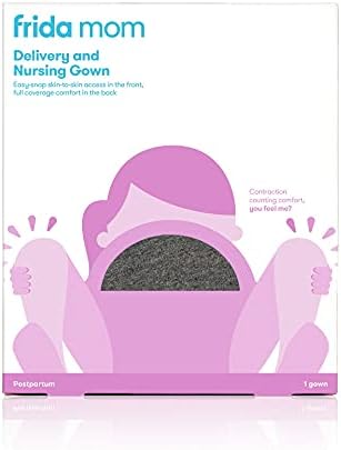 Frida Mom Delivery and Nursing Gown | Easy-Snap, Tagless, Skin-to-Skin Access and Full Coverage in The Back