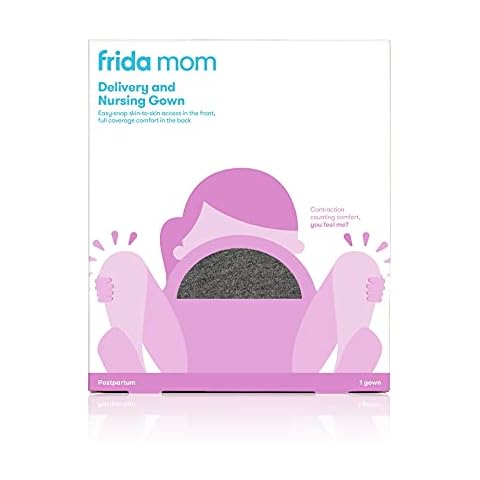 Labor and Delivery Gown by Frida Mom| Easy-Snap, Tagless, Skin-to-Skin Access for Nursing and Full Coverage in The Back Cover