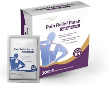 Pain Relief Patch, 4% Lidocaine, 30 Count, 8 Hour Maximum Strengt...