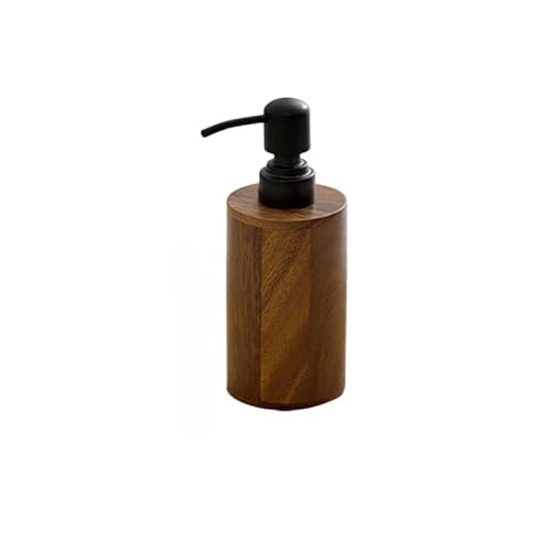 Sprouor ソープディスペンサー ポンプ式 木製 詰め替えボトル ハンドソープ シャンプー ディスペンサー 手動ポンプ 200ml 400ml バスルーム キッチン 洗面台 ホテル アパート 家庭用 おしゃれ ナチュラル ウォールナット ブラック (2