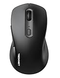 TECKNET Bluetooth Mouse, [ USB + BT1 + BT2 ] Wireless Mouse for Laptop, Silent Click, Full-Size, 4800 DPI Computer Mice Wireless, Dual Mode for Laptop, Computer, iPad, MacBook