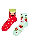 Dedoles Chaussettes Unisexe Homme Femme & Enfants beaucoup designs amusants gauche droite différent, couleur: Multicolore, motif: Fraises en pixels, taille: 35-38