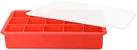 Mimo Style Forma de Gelo Com Tampa, Feita de Silicone e Polipropileno na Cor Vermelha. Produz 15 Cubos de Gelo Por Vez de 27ml Cada. Prática, Resistente e Reutilizável