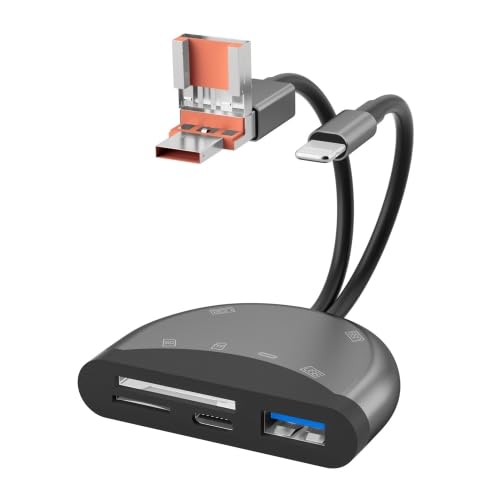 Tobo USB-C/Type-C, 8 Pin, USB to USB-C/Type-C, 3 x USB, TF/SD Card Multi-Function Adapter(Dark Grey) NK-1052TL Pro TD-1385TC-image-44