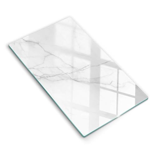 Planche à Découper Wallfluent 30x52cm Protège Plan de Travail Marbre Blanc Résistant