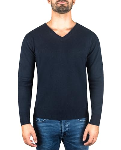 Chandail pour hommes col en V cachemire thermorégulateur et doux