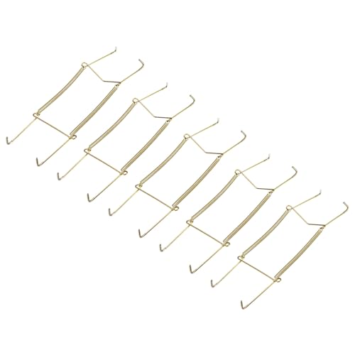 Image of METALLIXITY Plate Hanger (10Inch) 5Pcs, Stainless Steel U Type Invisible Wall Hook with Tip Protectors - for Decorative Plates, China, Plates, Zinc Plated