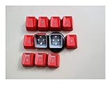 Tipo: atado con alambre Man-hj Teclas del Teclado 11 Teclas/Pack Nombres de Teclas for el Interruptor de Teclado mecánico G910 810 413 GPRO 512 (Axis Body : Key Caps Only, Color : Red)