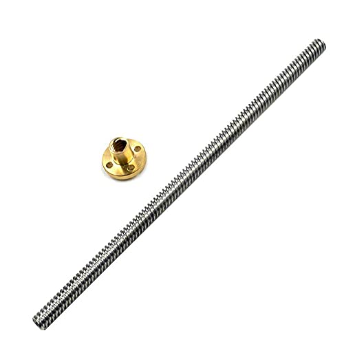 Lysee 3D Printer Parts & Accessories - 3D Printer T8 Lead Screw OD 8mm Pitch 2mm Lead 2mm 200mm 250mm 300mm 350mm 400mm 450mm 500mm with Nut for Reprap 3D Printer - (Size: 350mm)