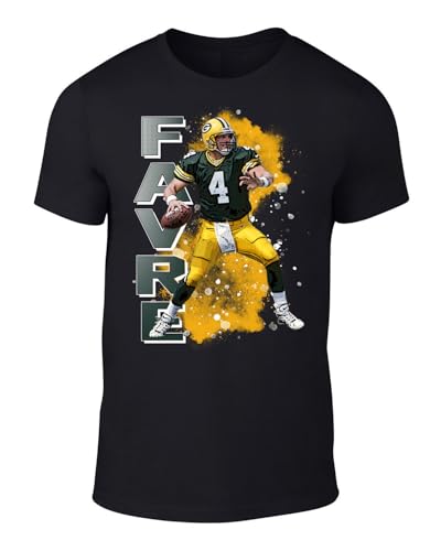 Green Bay Brett Favre Spray Paint Style Throwback Style T-Shirt Men's Adult