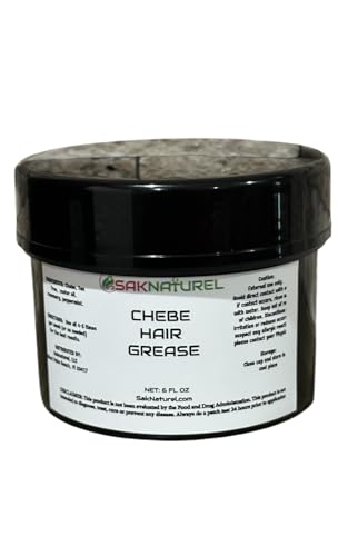 SakNaturel Chebe Grease Hair growth with Rosemary Oil - Hair Thinning and Hairloss Treatment for Men & Women, Vegan Hair Regrowth Butter, Scalp Moisturizer 4 FL OZ (CHEBE-GREASE-6 OUNCES)
