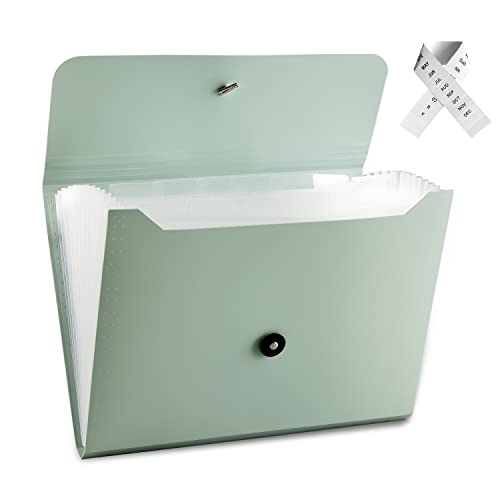 Expanding File Folder File Organizer with 13 Pockets File Organizer Accordion Filing Folder Expandable File Folder for Documents Aesthetic Paper Organizer Folder for Work, School, Office, Macaron