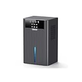 Tipkook 2.4L Dehumidifier for Bedroom with Auto Shut off, 24H Timer, 3 Modes, High Efficiency & Energy Saving, 10-Colors Lights, Ultra-Quiet Dehumidifier for Drying Clothes