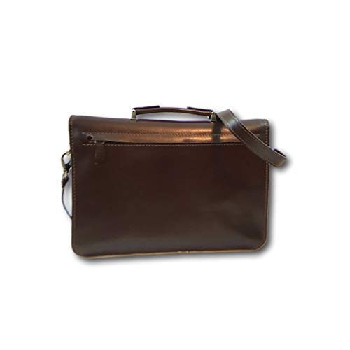 Unisex Toure Leather Briefcase Walnut Brown2