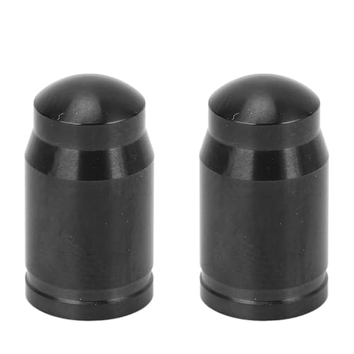 Valve 2 Pack Valve Stem Ti Alloy Dust Proof Heavy Duty Universal Tire Valve Stem Cover for Mountain Road with Rubber Rings (Black)