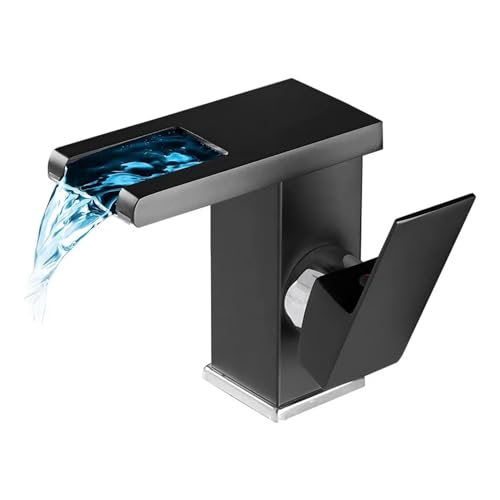 Mélangeur d'eau cascade LED en laiton salle de bains grue SLT096L-B - 5