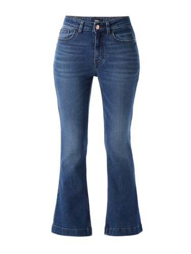 Image of ONLY Women's Solid Flared High Rise Black Jeans