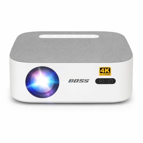 Image of BOSS S28A Pro 4K Smart Android Projector 16000 Lumens | QLED 4K Ultra HD | Ai Auto Focus & Keystone | WiFi 6 | Bluetooth 5.2 | OTT Streaming Apps | Home Theatre & Office Use