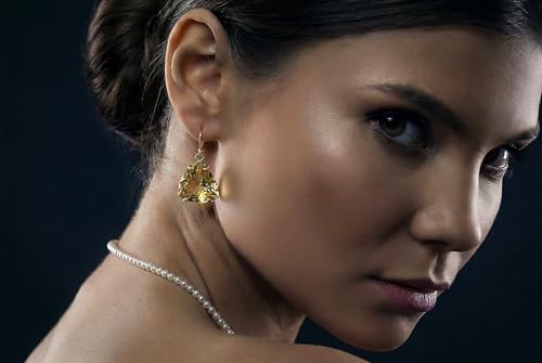 Quartz citron boucles d'oreilles pendantes accessoire mariage chic - 2