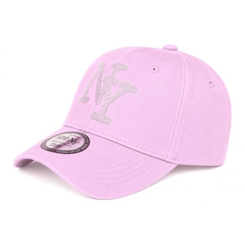 Casquette enfant violette NY strass streetwear ajustable pour fille et garçon 7-11 ans