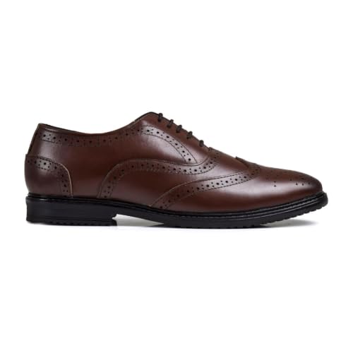 Image of Chardonnay Men's Brogue Leather Formal Shoes | Comfortable Cushioned Office Dress Shoes