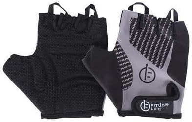 FITUP LIFE Gym & Cycling Gloves with Adjustable Strap & Dotted Padding (Imported)