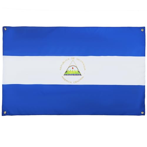 AZ FLAG Bandera Nicaragua 150x90 cm con 4 ojales, bandera nicaragüense para balcón o pared