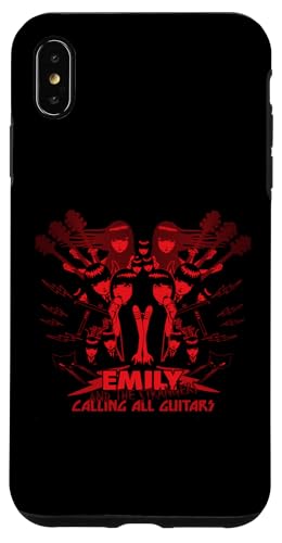 Coque iPhone XS Max Emily The Strange noire motif guitare rock protection antichoc rigide