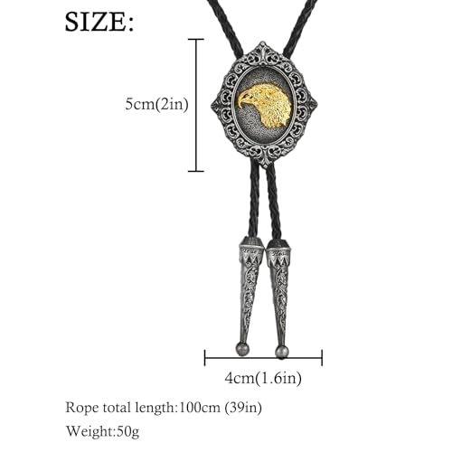 Image of HUABOLA CALYN Native American Bolo tie Rodeo Cowboy Leather Necktie Western Bolo ties for Men Women Necktie for Concert Fans