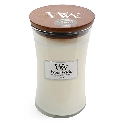 WoodWick Large Hourglass Candle, Linen, 21.5 oz