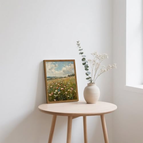 Image of Vintage Wildflowers Wall Art, Vintage Botanical Wall Decor Paintings, Farmhouse Nature Colorful Flower Canvas Prints Artwork for Bedroom Living Room 16x12 inch Wood Framed