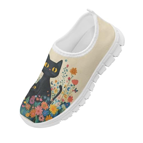 Girls Sneakers Black Cat Walking Running Shoes4