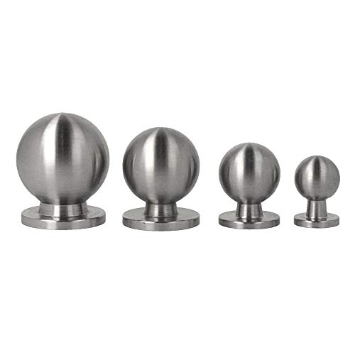 Möbelknopf Möbelgriff Schubladenknopf Knopf massiv Edelstahl ø 25mm Kugelknopf Schrankknopf matt gebürstet Cover