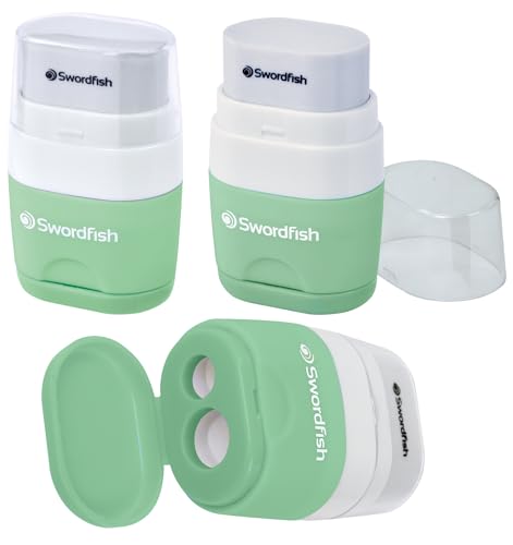 Swordfish ‘Twin Combo’ Pastel Double-Hole Pencil Sharpener and Eraser[Pack of 1] Assorted Colours [40381] - Image 4