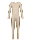 YOOJIA Niñas Maillot de Gimnasia Rítmica Artística Leotardo de Práctica Danza Ballet Yoga Body Mono Elástico Ropa Deportiva 5-12 Años Desnudo 7-8 años