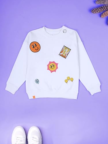 Image of KiddoPanti Boys Solid Round Neck Full Sleeve Fleece Sweatshirt | 60% Cotton 40% Polyester | Soft Warm Winter Pullover | Ribbed Cuffs & Hem | Casual Winter Sweatshirt for Kids