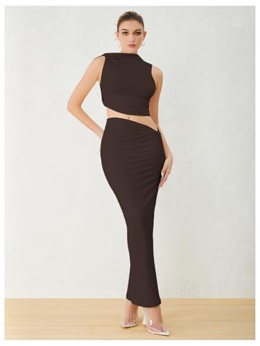 Chic Brown Two-Piece Set: Perfect for Weddings and Vacations - Image 2