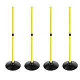 ASENVER Soccer Agility Poles Set Detachable Sports Trainning Speed Pole Slalom Poles with Rubber Base Sport Traning Equipment (3.3 FT, Pack of 4)