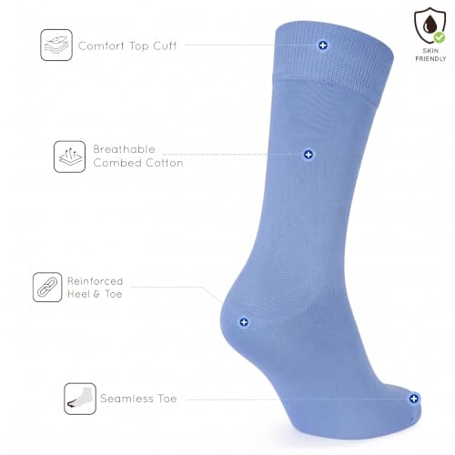 Image of Mysocks Crew Socks for Women Men Colorful Seamless Toe Soft Cotton Dress Socks
