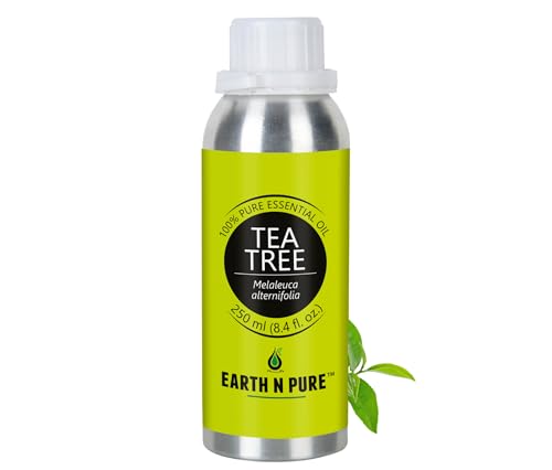 Image of Earth N Pure Tea Tree Essential Oil | 100% Pure Natural Therapeutic Grade | Steam Distilled Melaleuca Alternifolia Oil | For Diffuser, Aromatherapy, Hair Care, Skin Care & DIY | 250ml