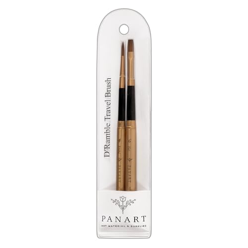 Pan Art Lot de 2 pinceaux de Voyage synthétiques n°04-06 Aquarelle