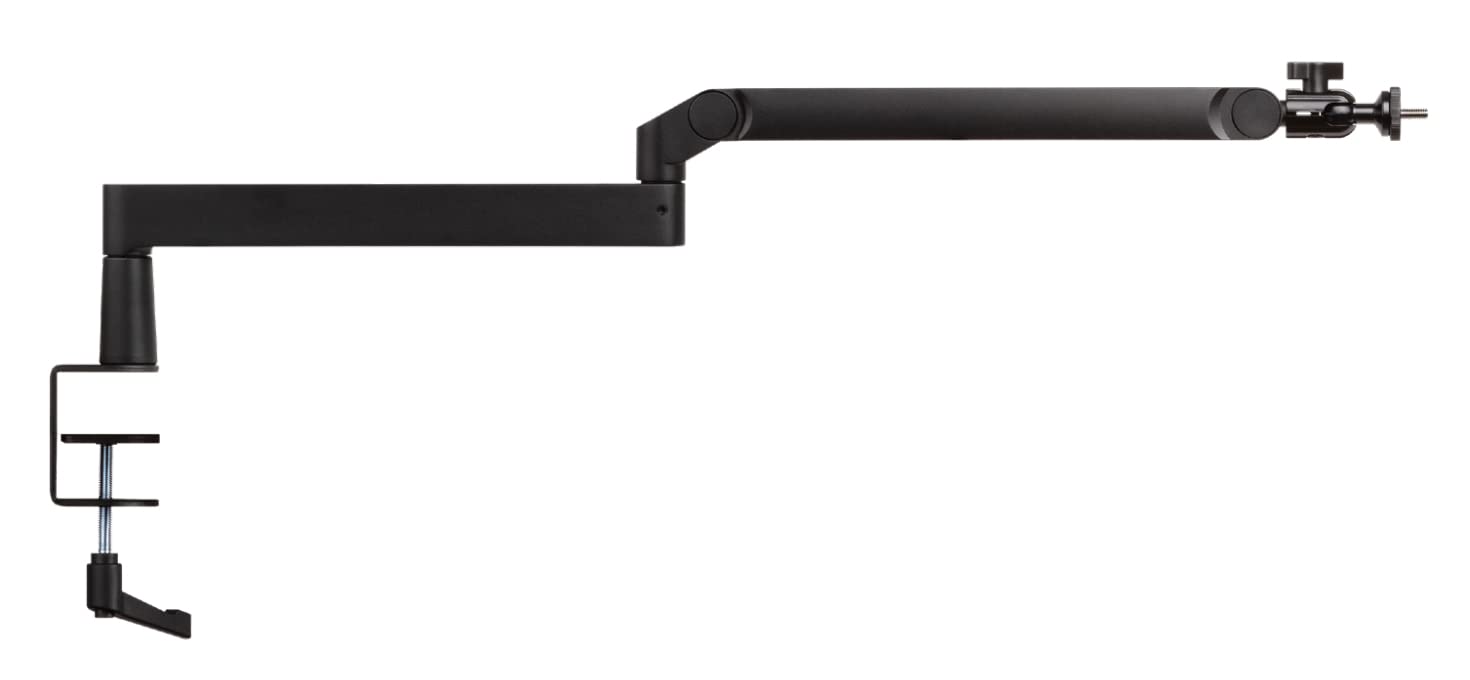 Elgato Wave Mic Arm LP Low Profile Swivel Boom, Hidden Cable Channels, All-Metal, Versatile Desk clamp, 1/4“-3/8“-5/8“ mic mounts, Studio, Broadcast,Professional mic arm,Black